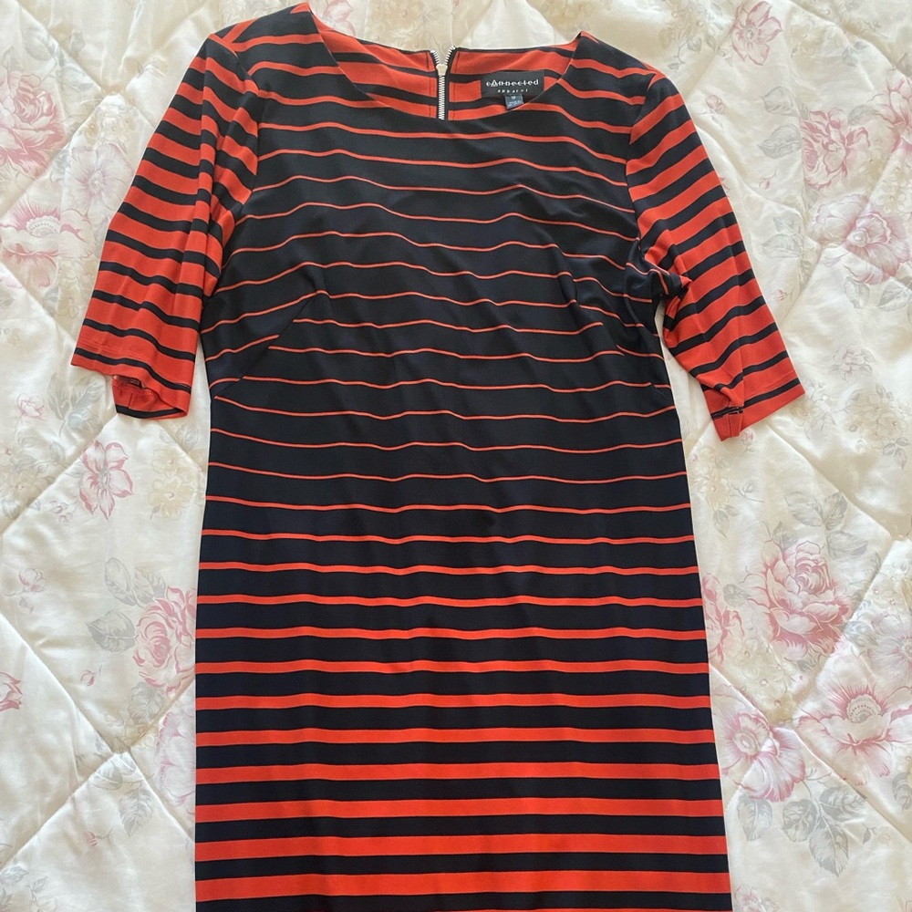 Red & black striped dress